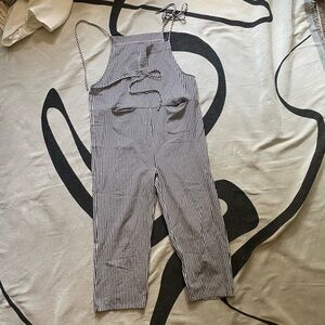 Black and white striped jumpsuit